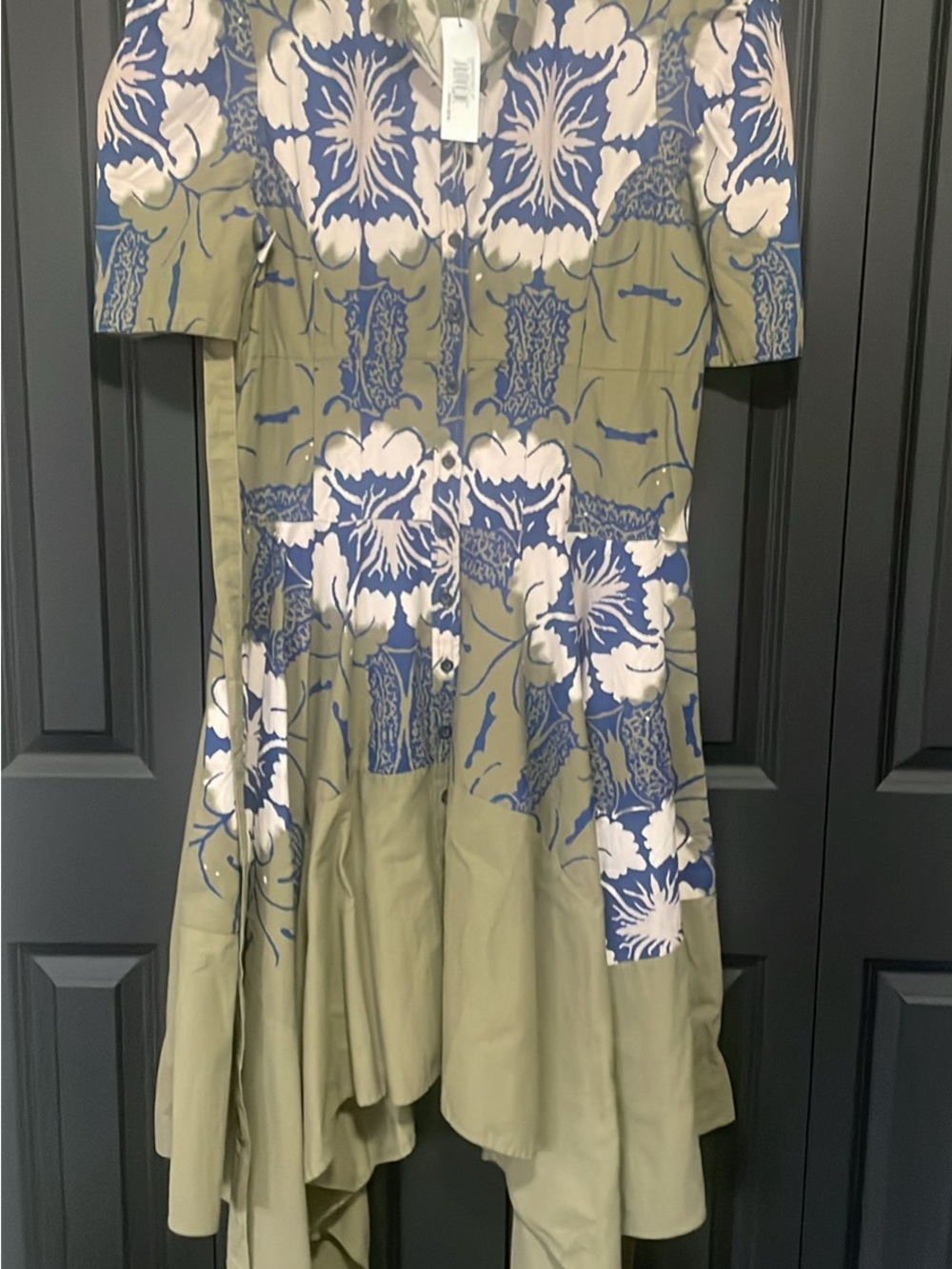 Making the Cut Season 2 Olive Green Floral Print Button-Front Dress